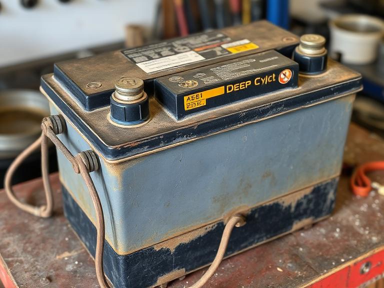 Batterie décharge profonde usée