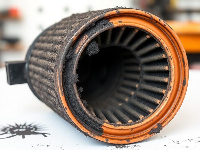 Filtre à air moteur usé