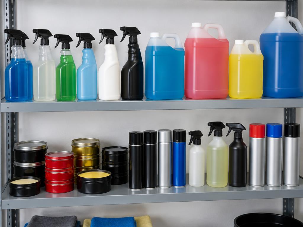 Illustration de produits d'entretien esthétique automobile